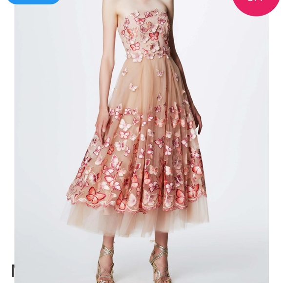 Marchesa Notte Strapless sequin-embellished embroidered tulle gown - size 2 - Picture 2 of 6